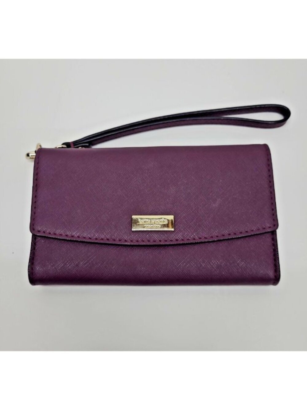 Kate Spade New York Laurel Way Winni Wristlet Deep Plum Tri- Fold